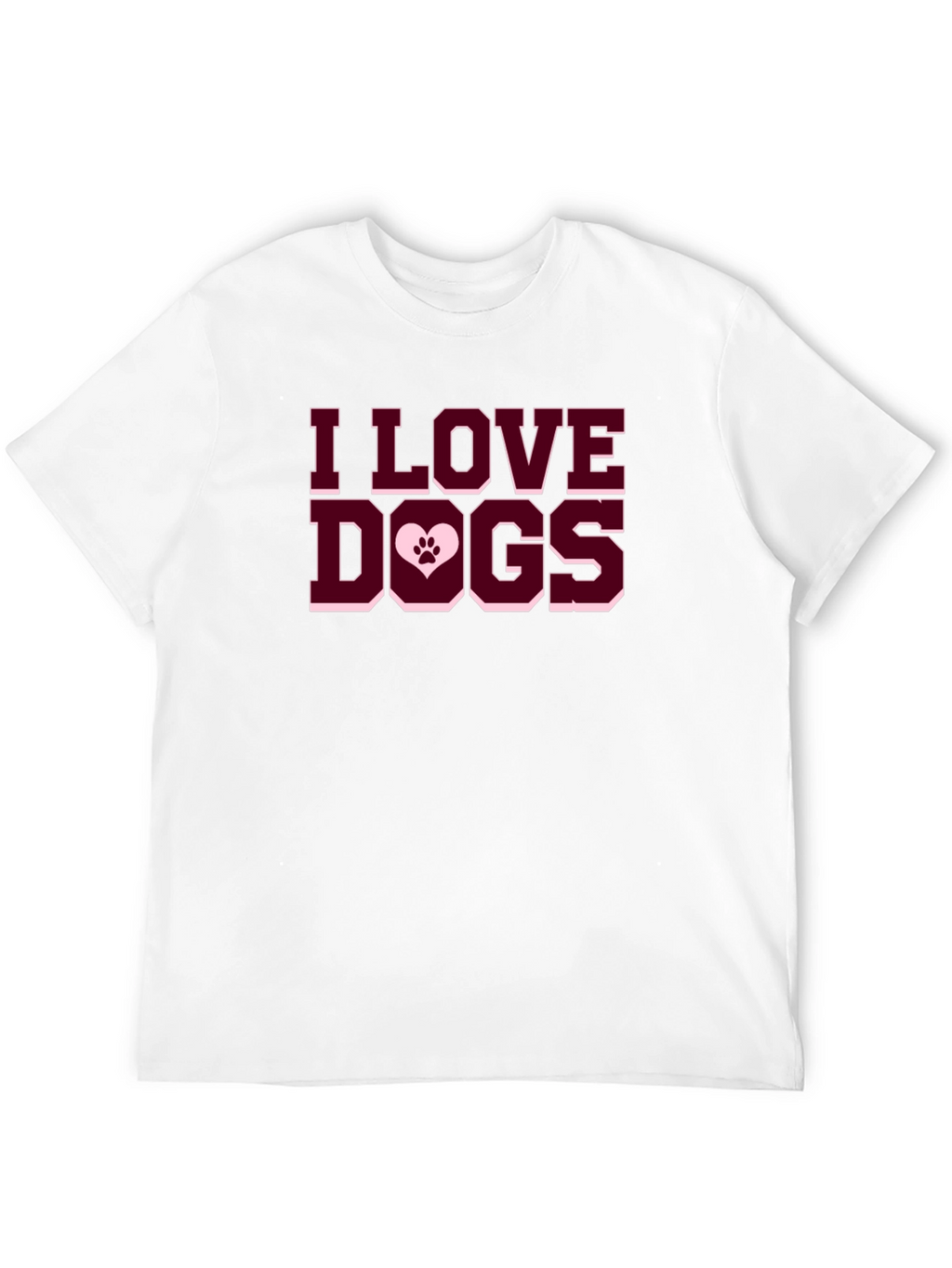 I Love Dogs T-Shirt - Paw Print Heart