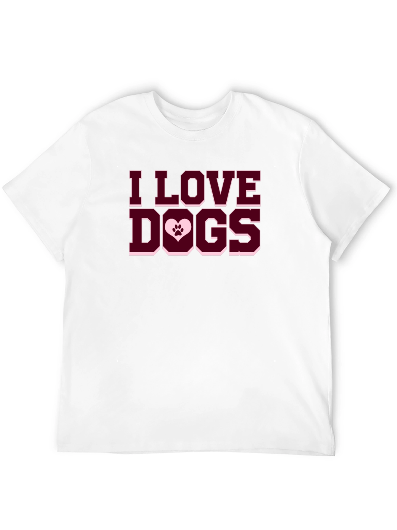 I Love Dogs T-Shirt - Paw Print Heart