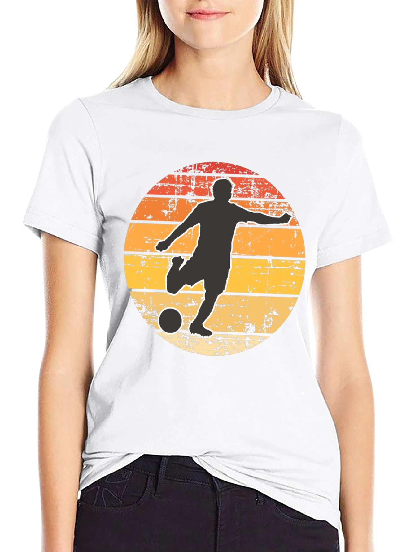 Retro Soccer Player Graphic T-Shirt