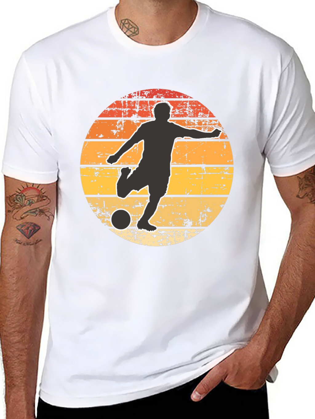 Retro Soccer Player Graphic T-Shirt