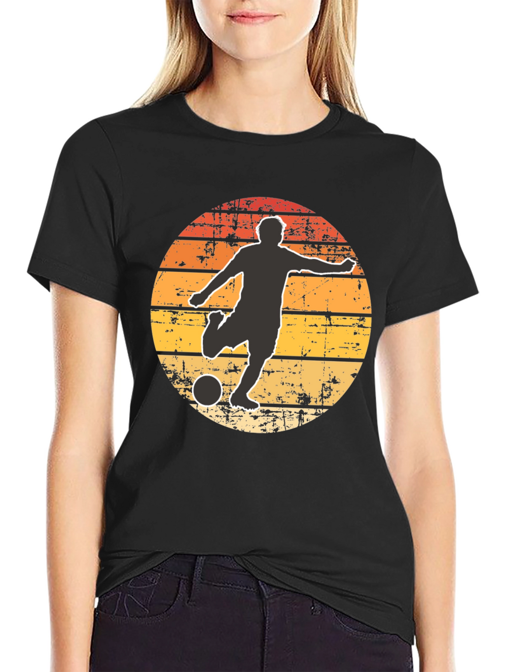 Retro Soccer Player Graphic T-Shirt