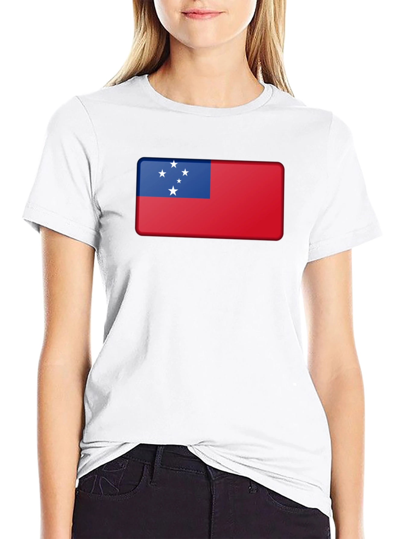 Samoa Flag T-Shirt Black Cotton Tee