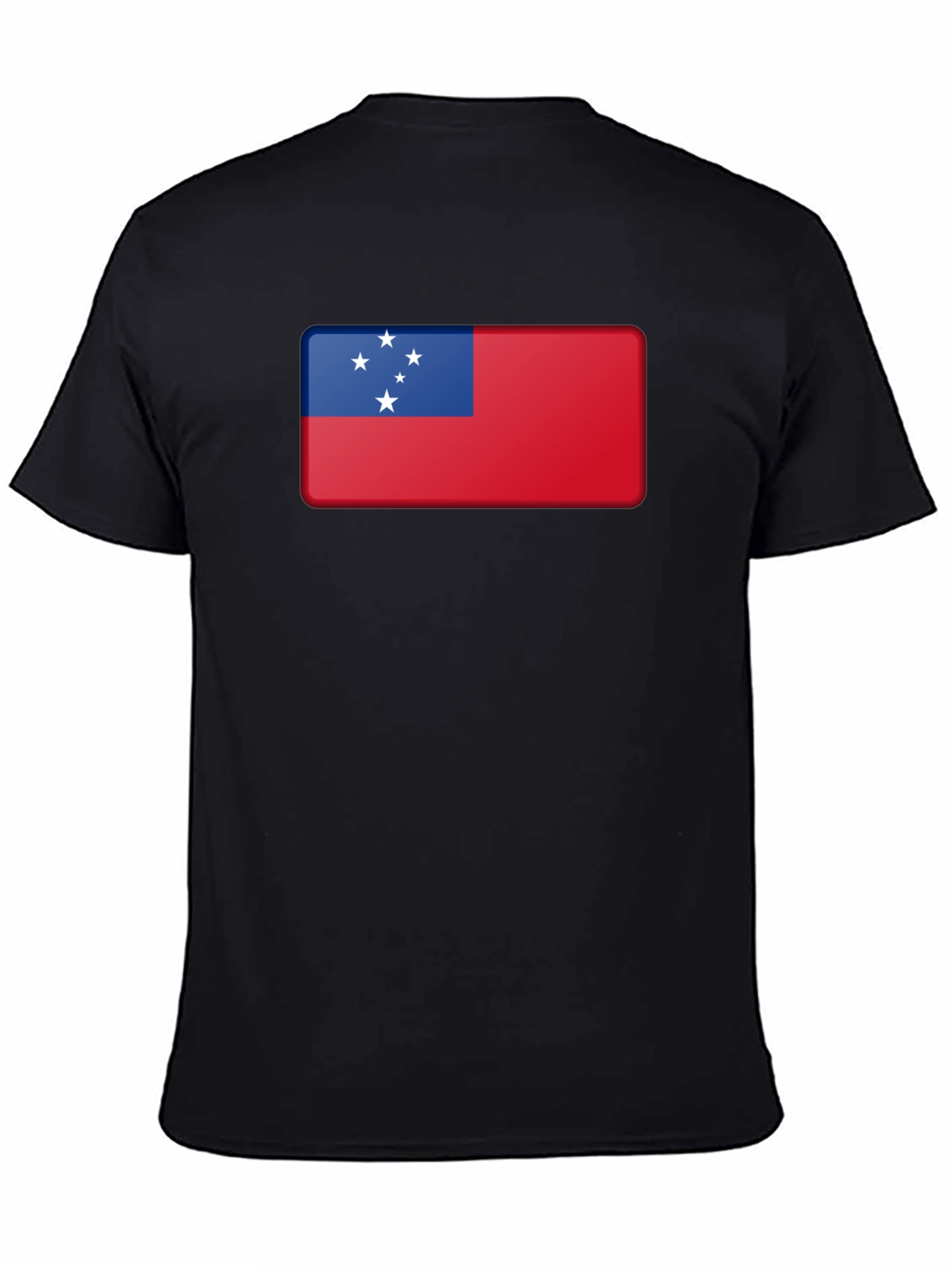 Samoa Flag T-Shirt Black Cotton Tee