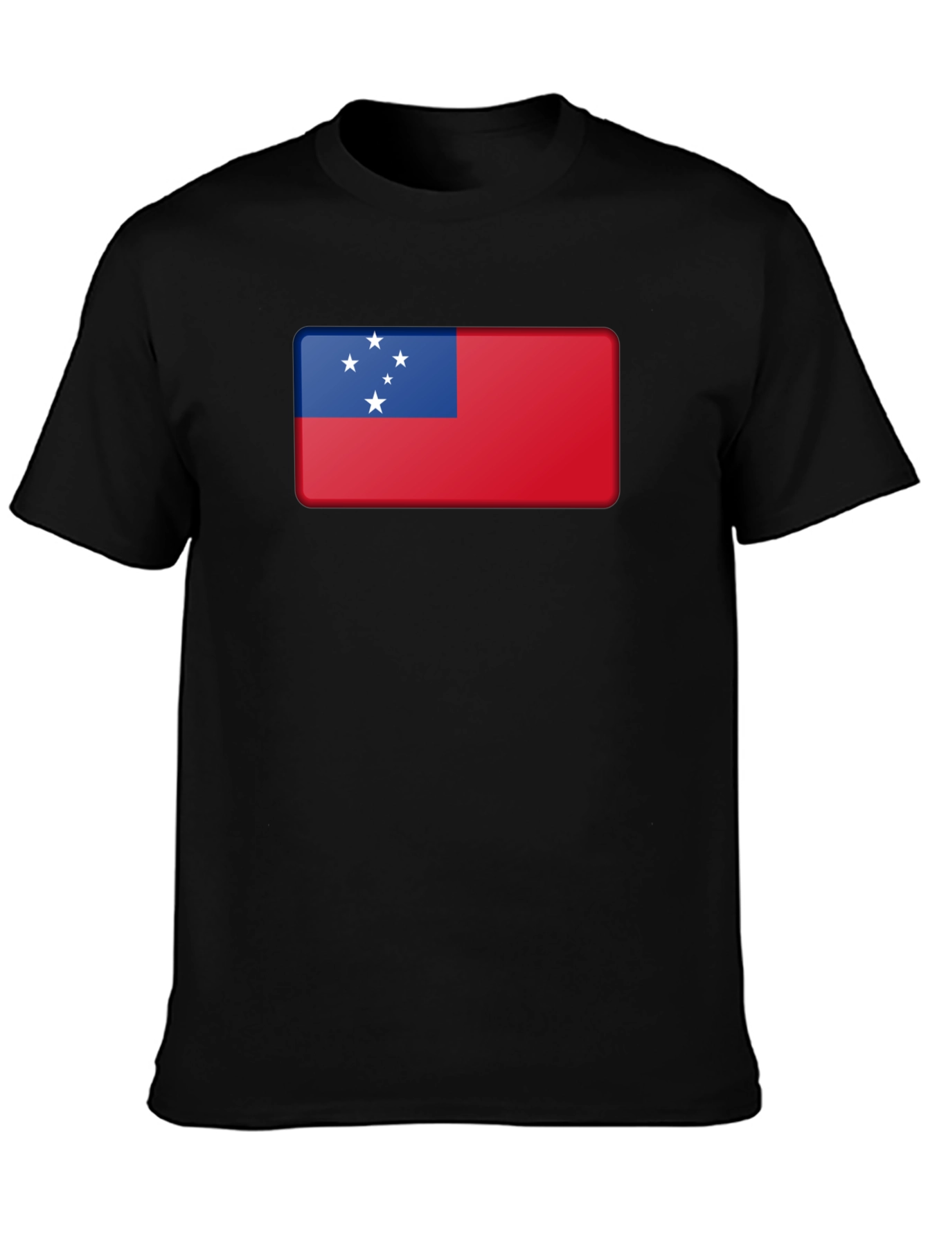 Samoa Flag T-Shirt Black Cotton Tee