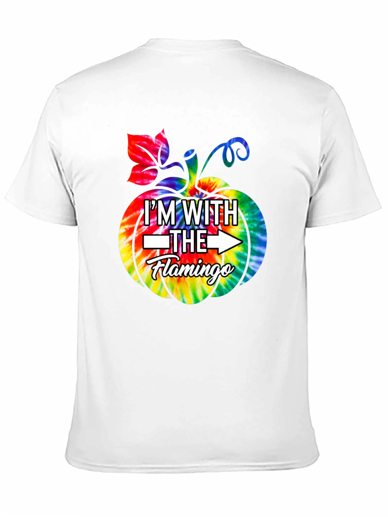 Im With The Flamingo Tie Dye Pumpkin Halloween T-Shirt
