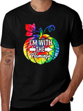 Im With The Flamingo Tie Dye Pumpkin Halloween T-Shirt