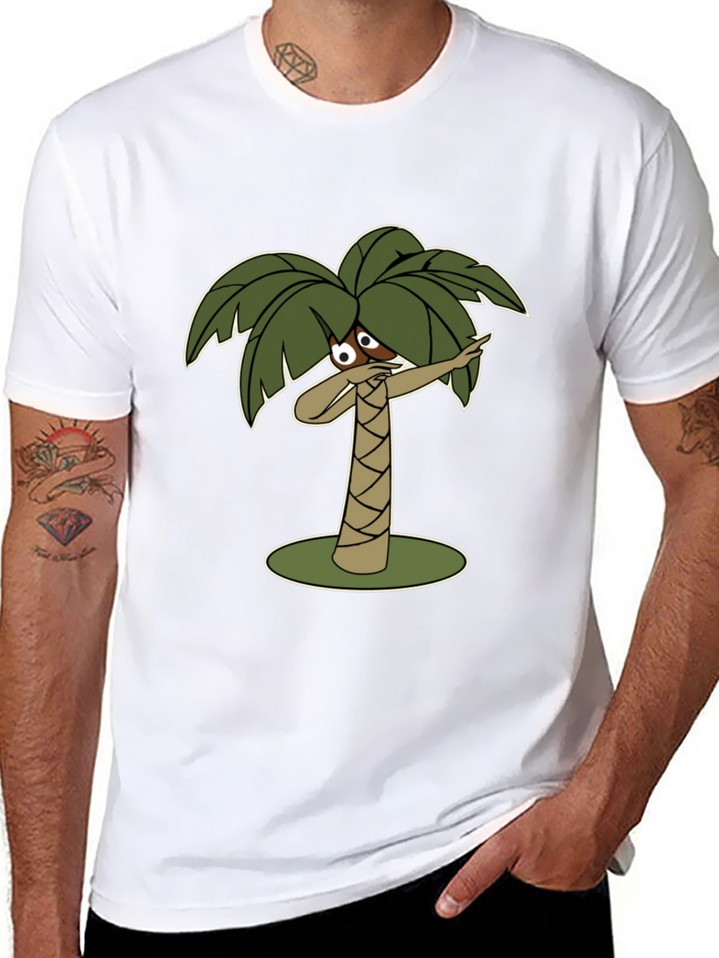 Dabbing Palm Tree Black T-Shirt