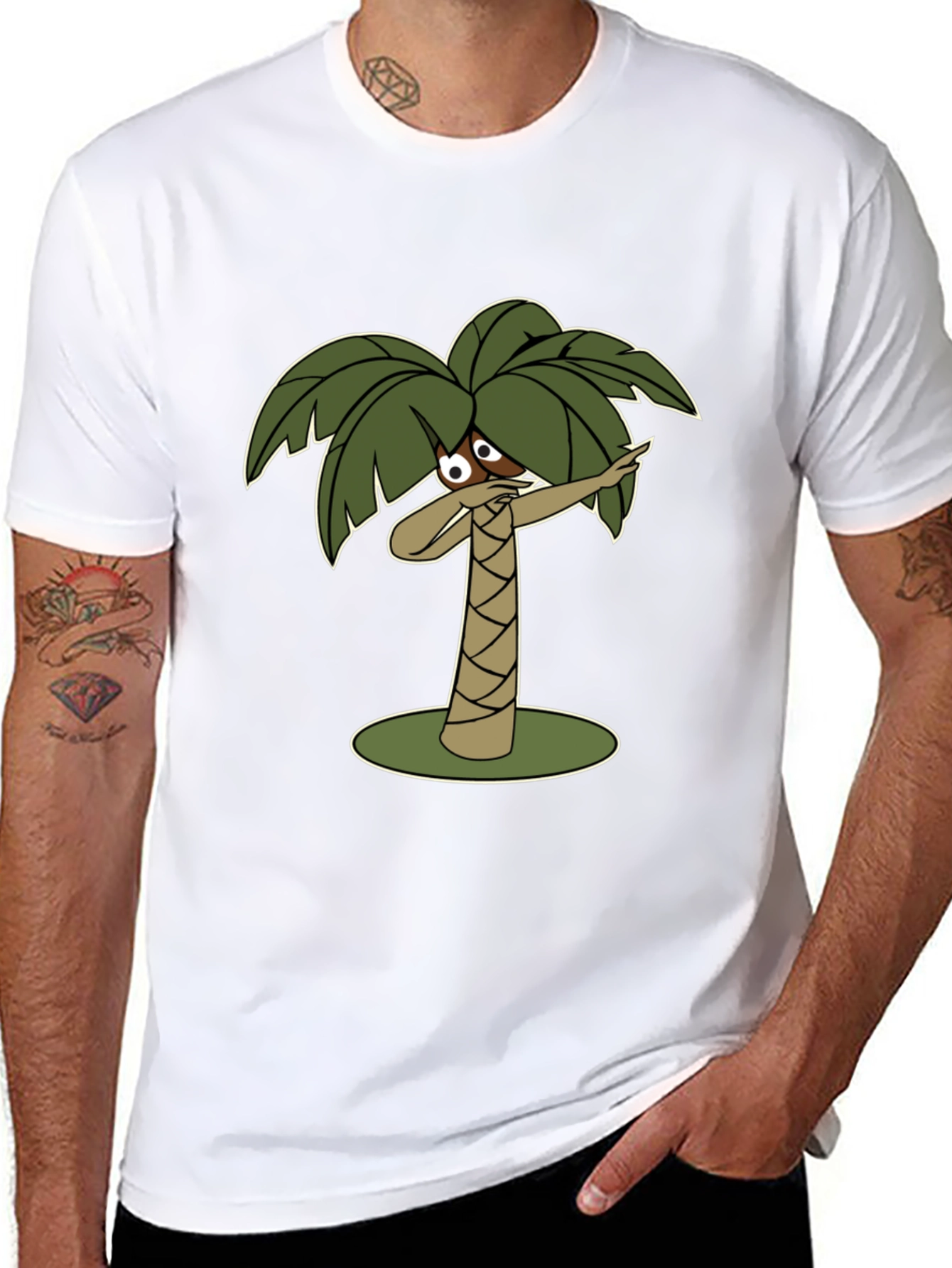 Dabbing Palm Tree Black T-Shirt
