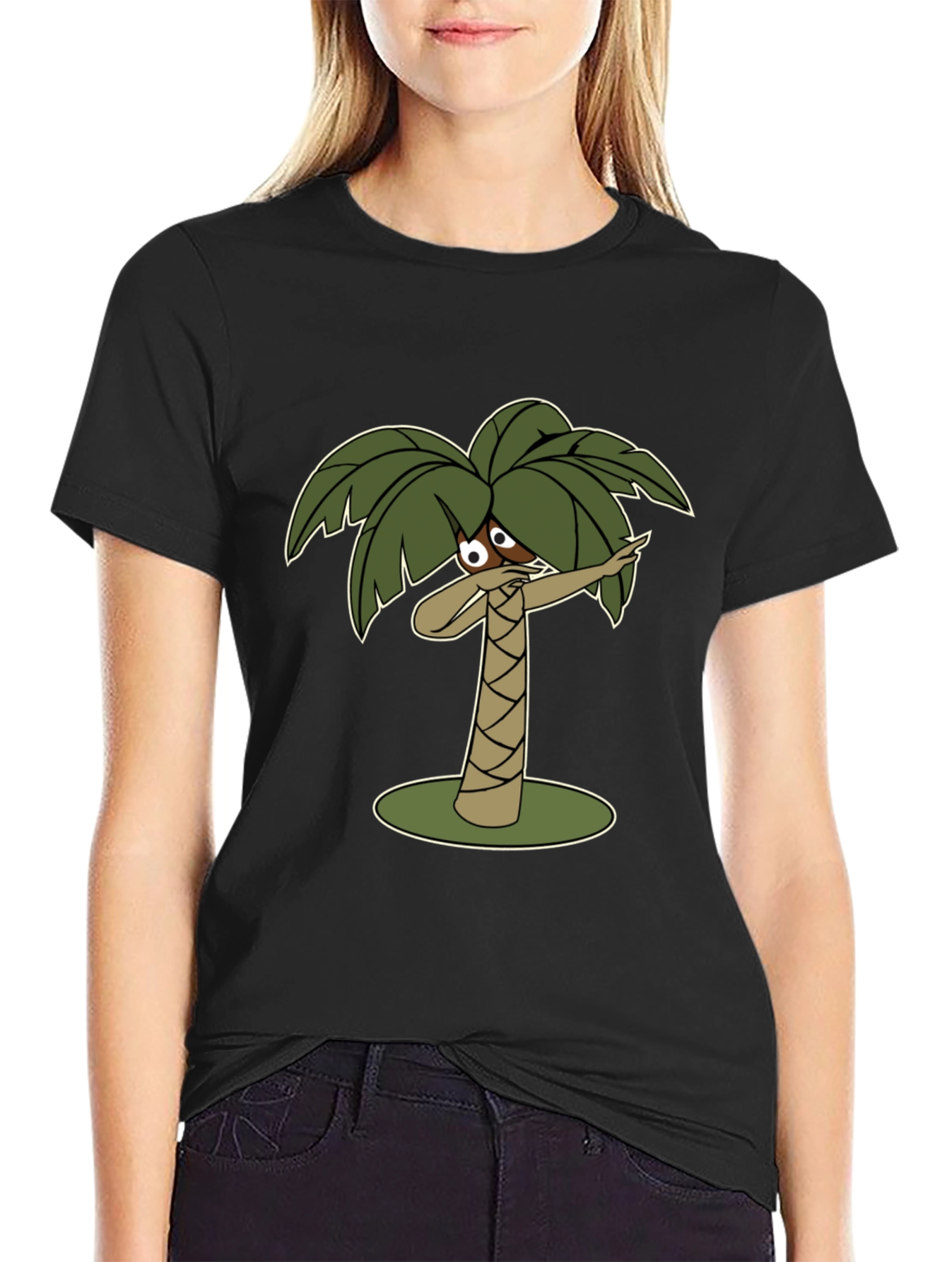 Dabbing Palm Tree Black T-Shirt