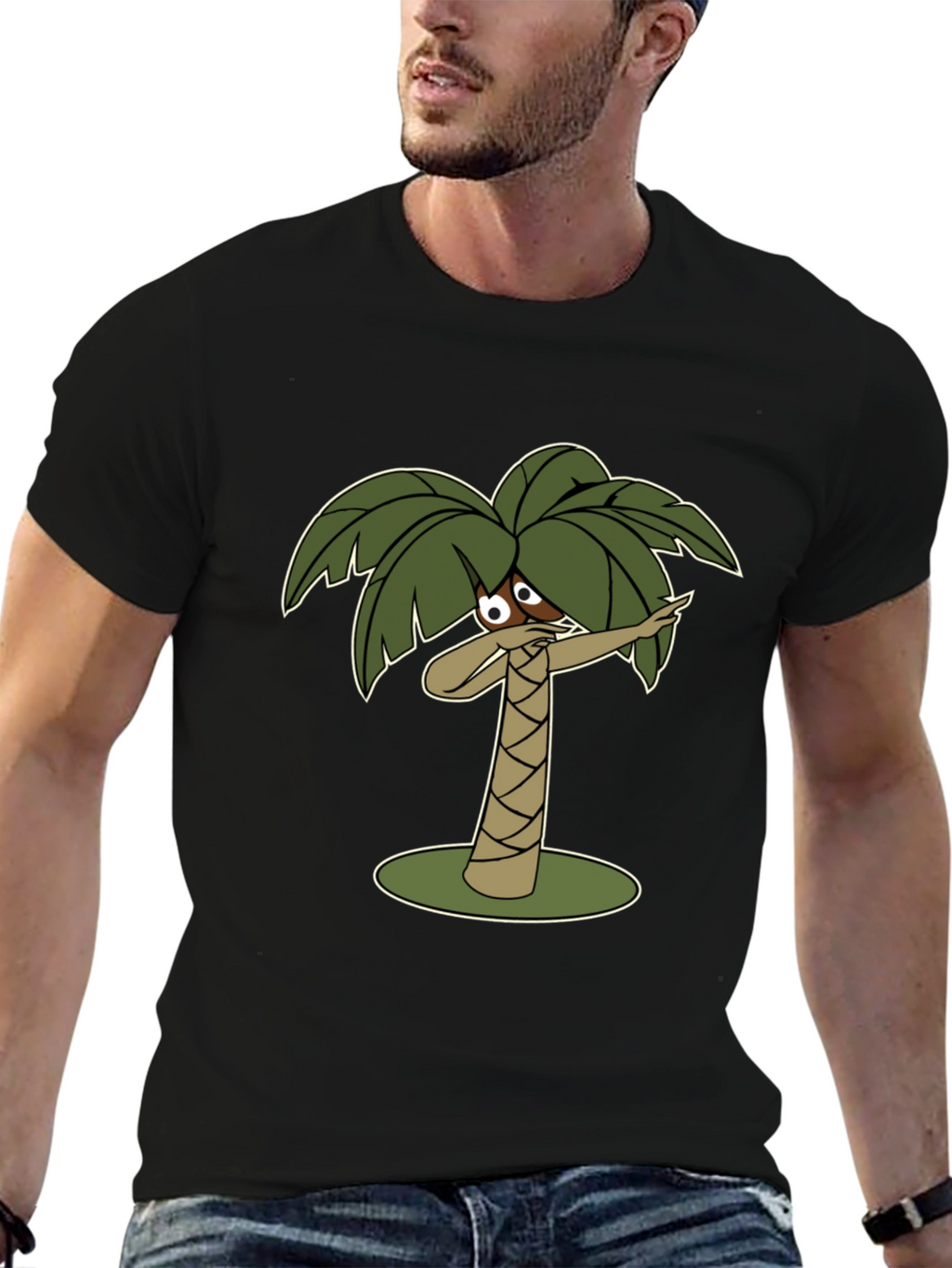 Dabbing Palm Tree Black T-Shirt