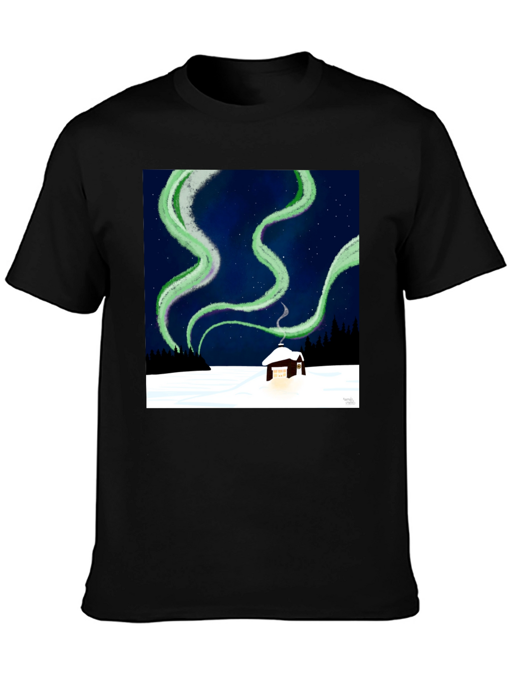 Aurora Cabin Tee: Night Sky Dream