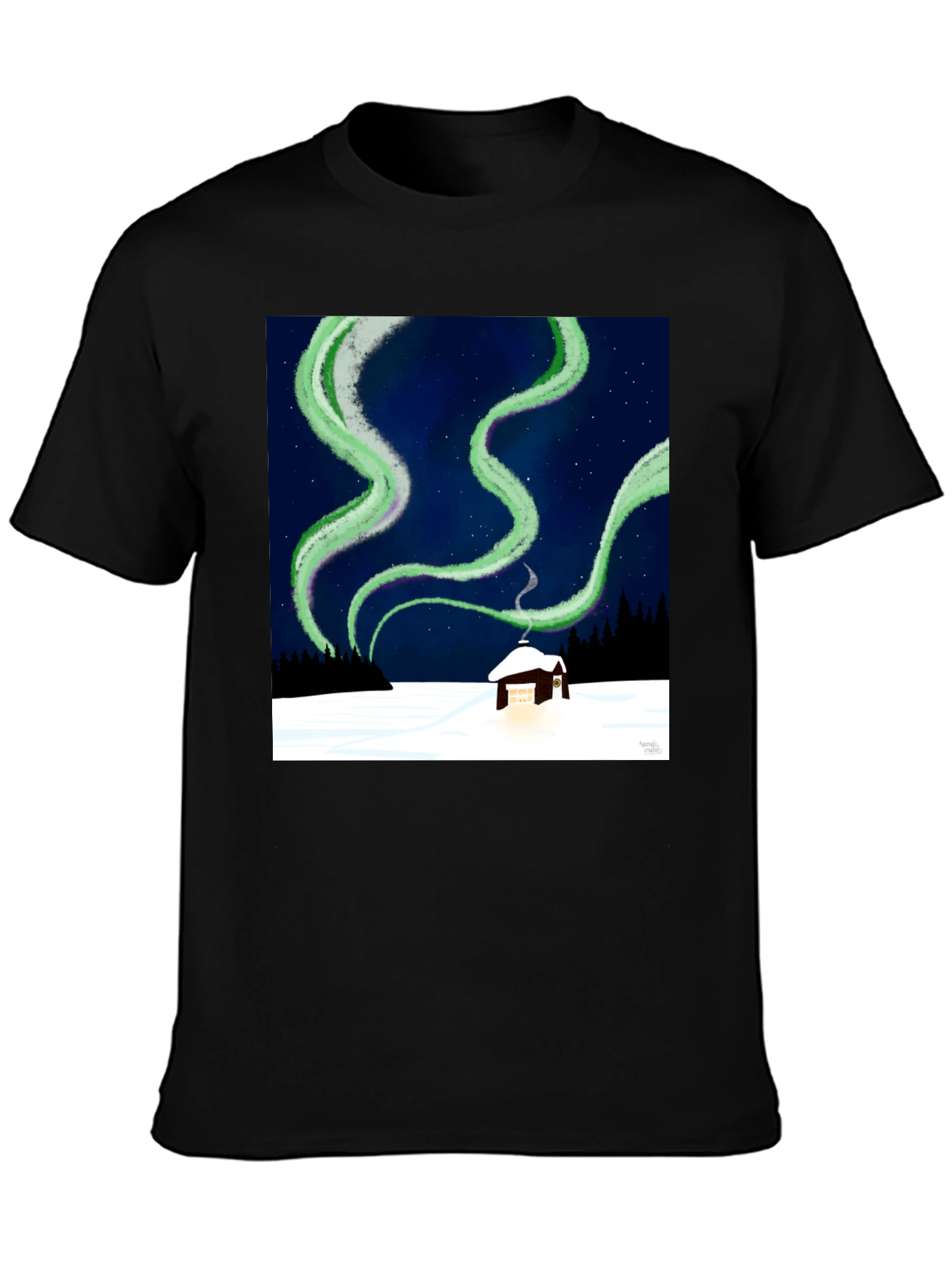 Aurora Cabin Tee: Night Sky Dream