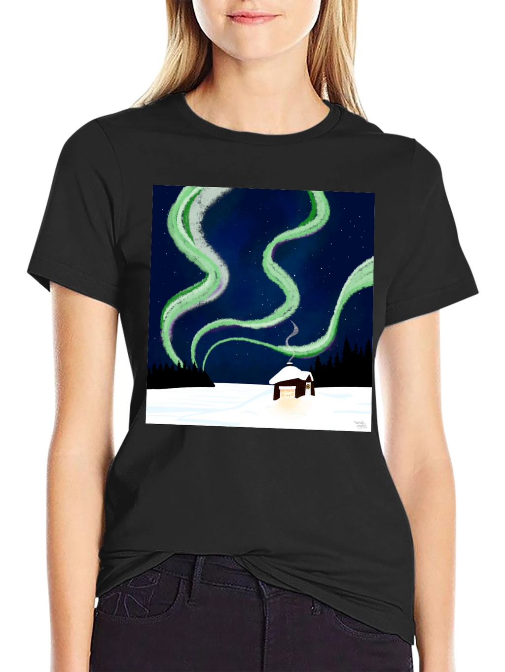 Aurora Cabin Tee: Night Sky Dream