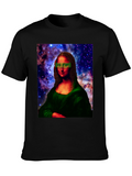 Mona Lisa Galaxy T-Shirt - Artistic Graphic Tee