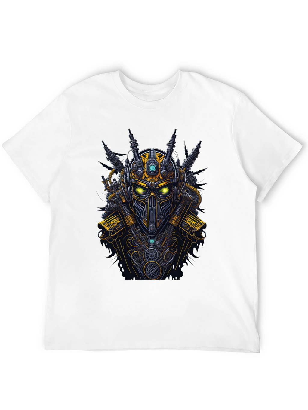 Steampunk Robot Graphic Tee - Black