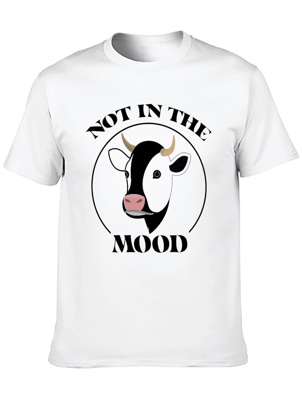 Not In The Mood Cow Graphic T-Shirt - Black
