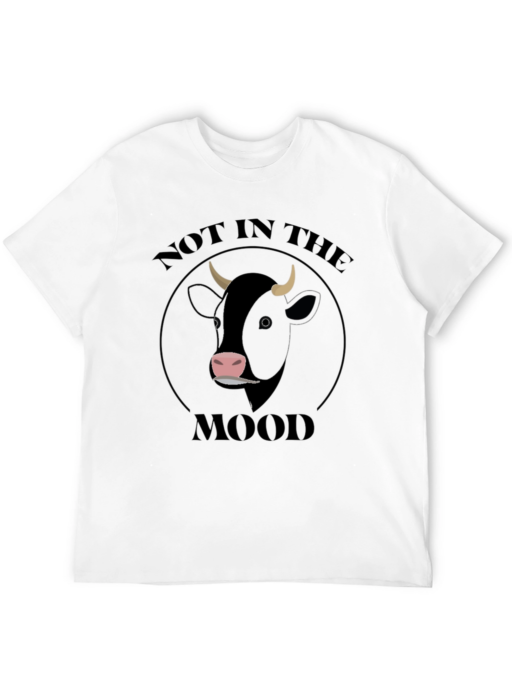 Not In The Mood Cow Graphic T-Shirt - Black