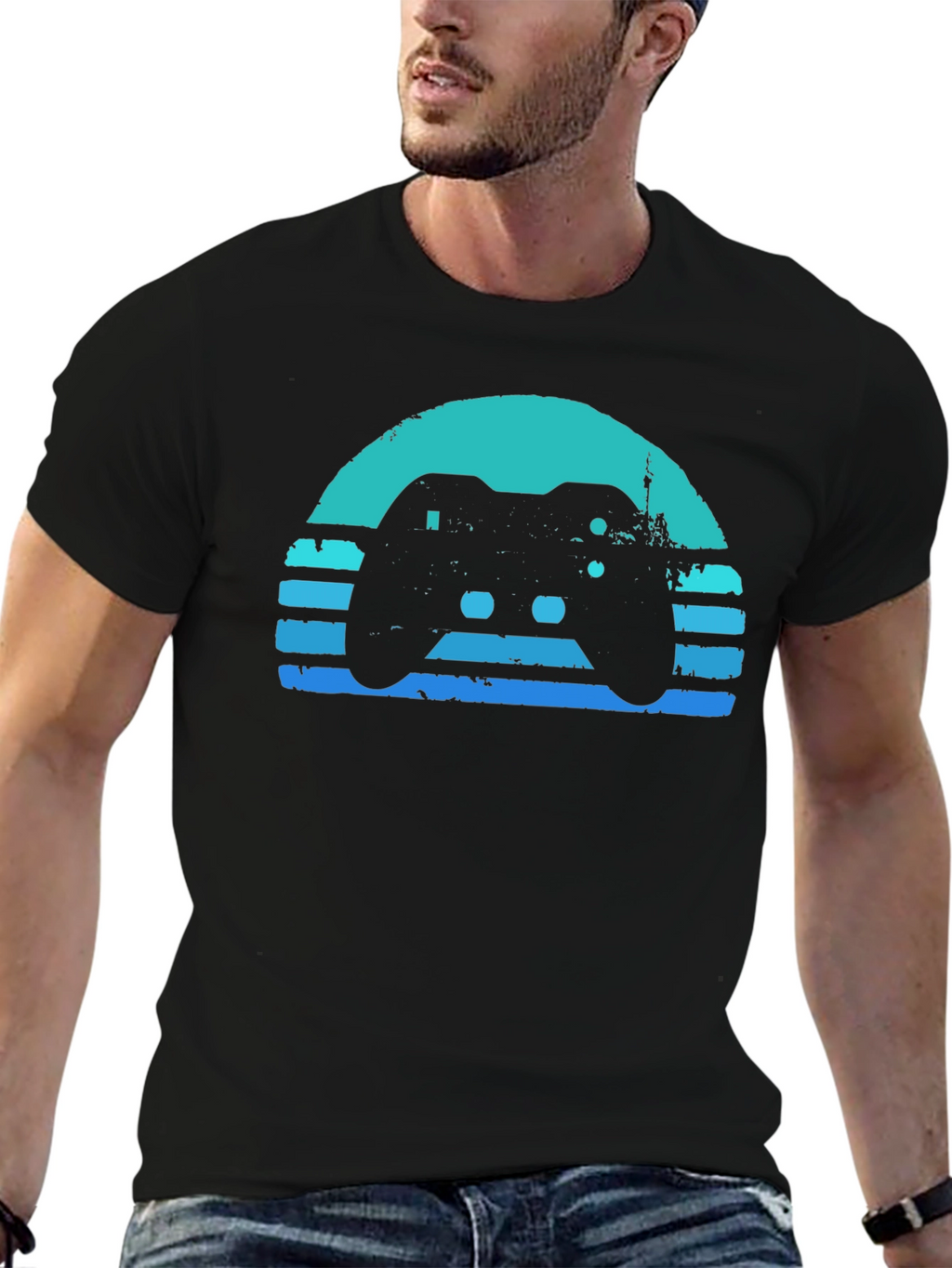 Retro Gamer T-Shirt - Black Console Design