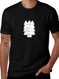 Modern Trees Black T-Shirt