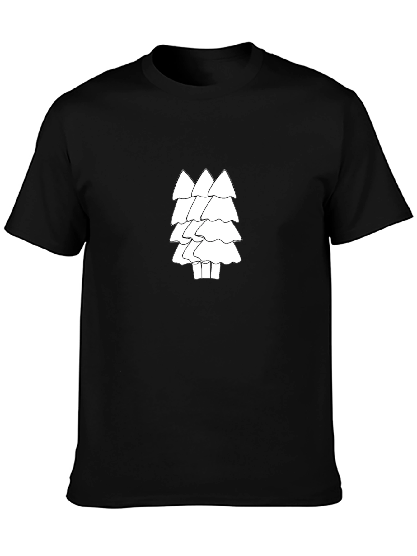 Modern Trees Black T-Shirt