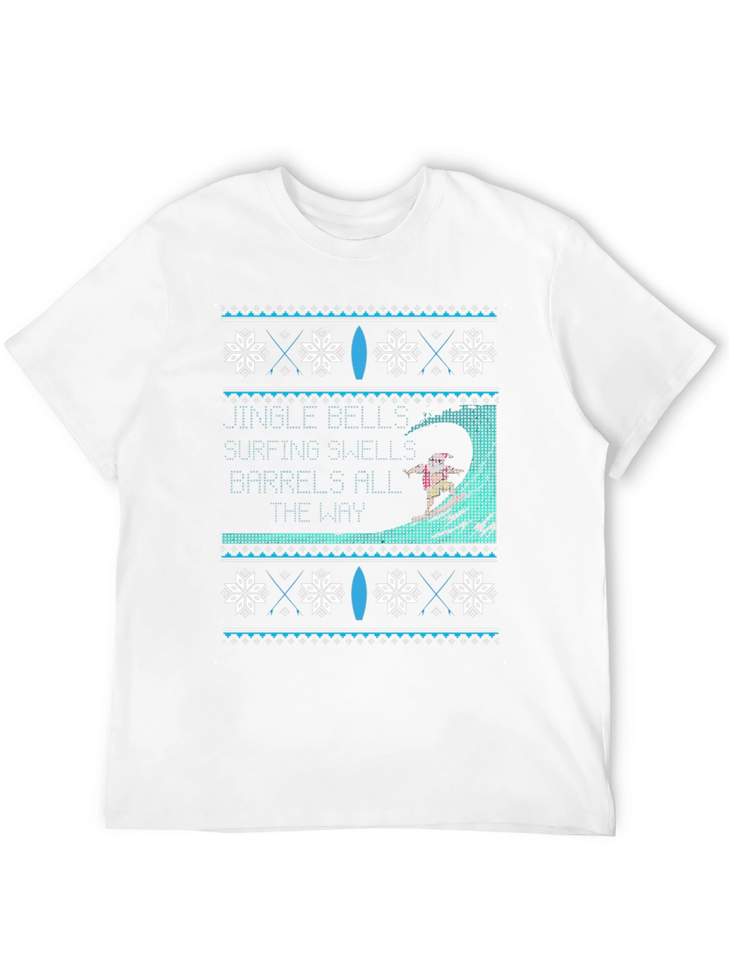 Surfing Christmas Sweater Graphic T-Shirt