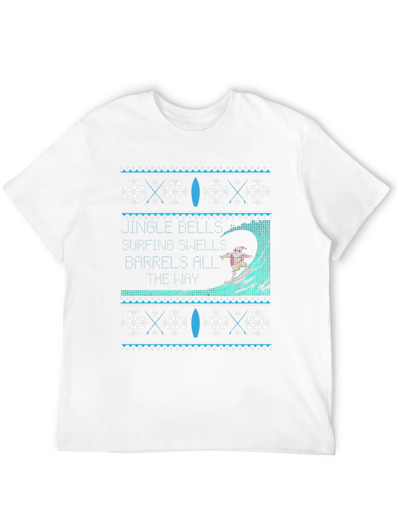 Surfing Christmas Sweater Graphic T-Shirt