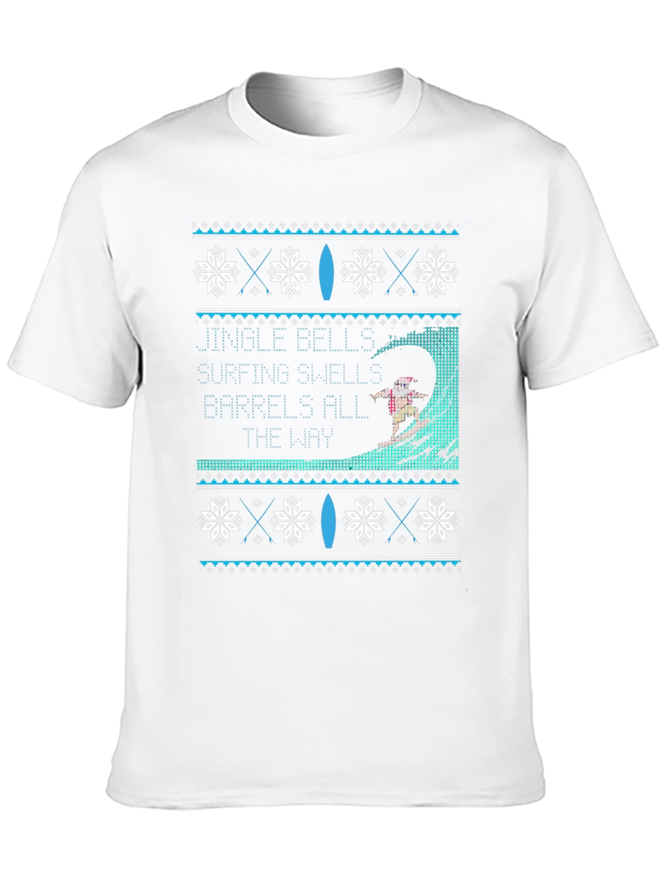Surfing Christmas Sweater Graphic T-Shirt
