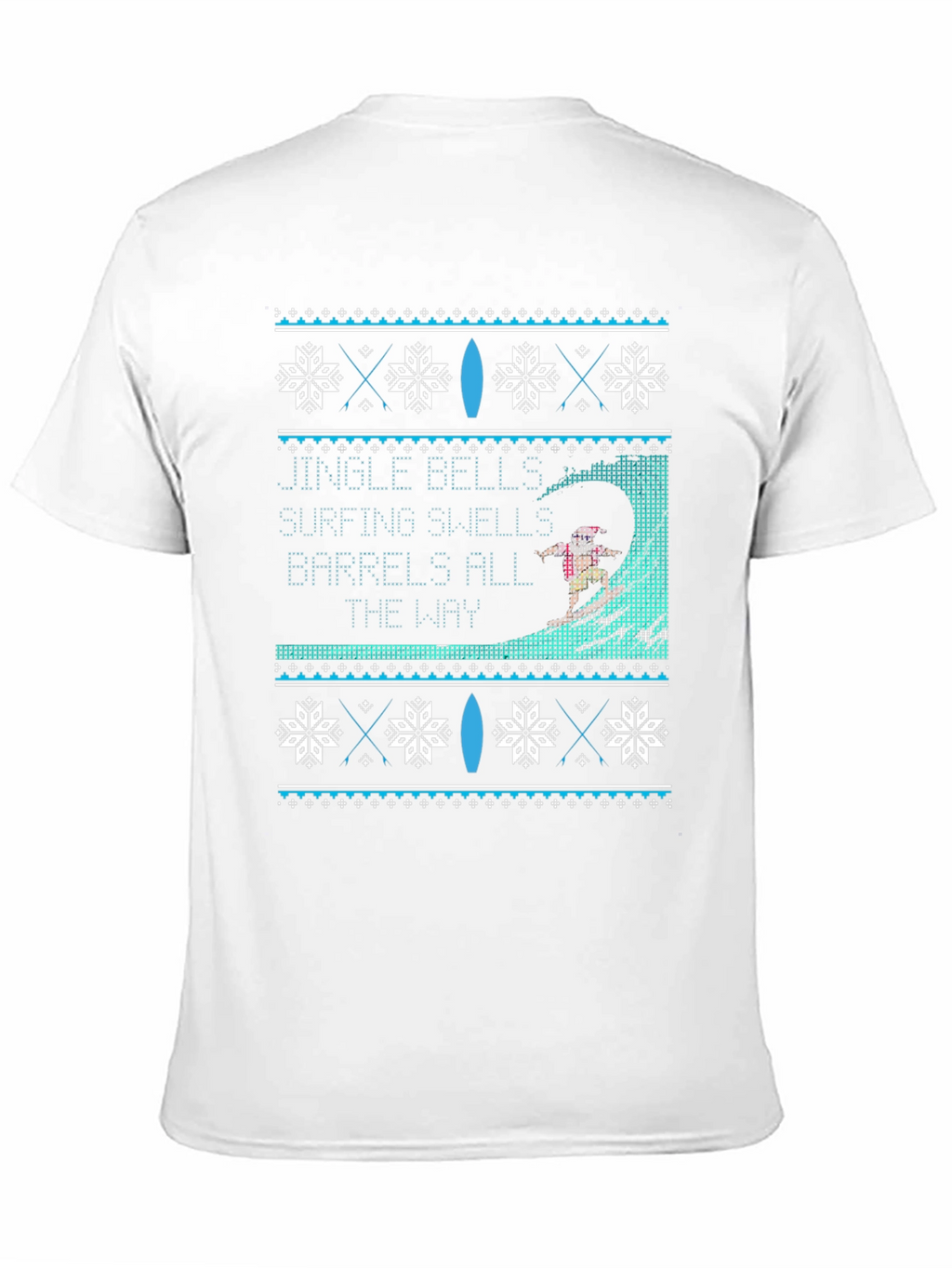 Surfing Christmas Sweater Graphic T-Shirt