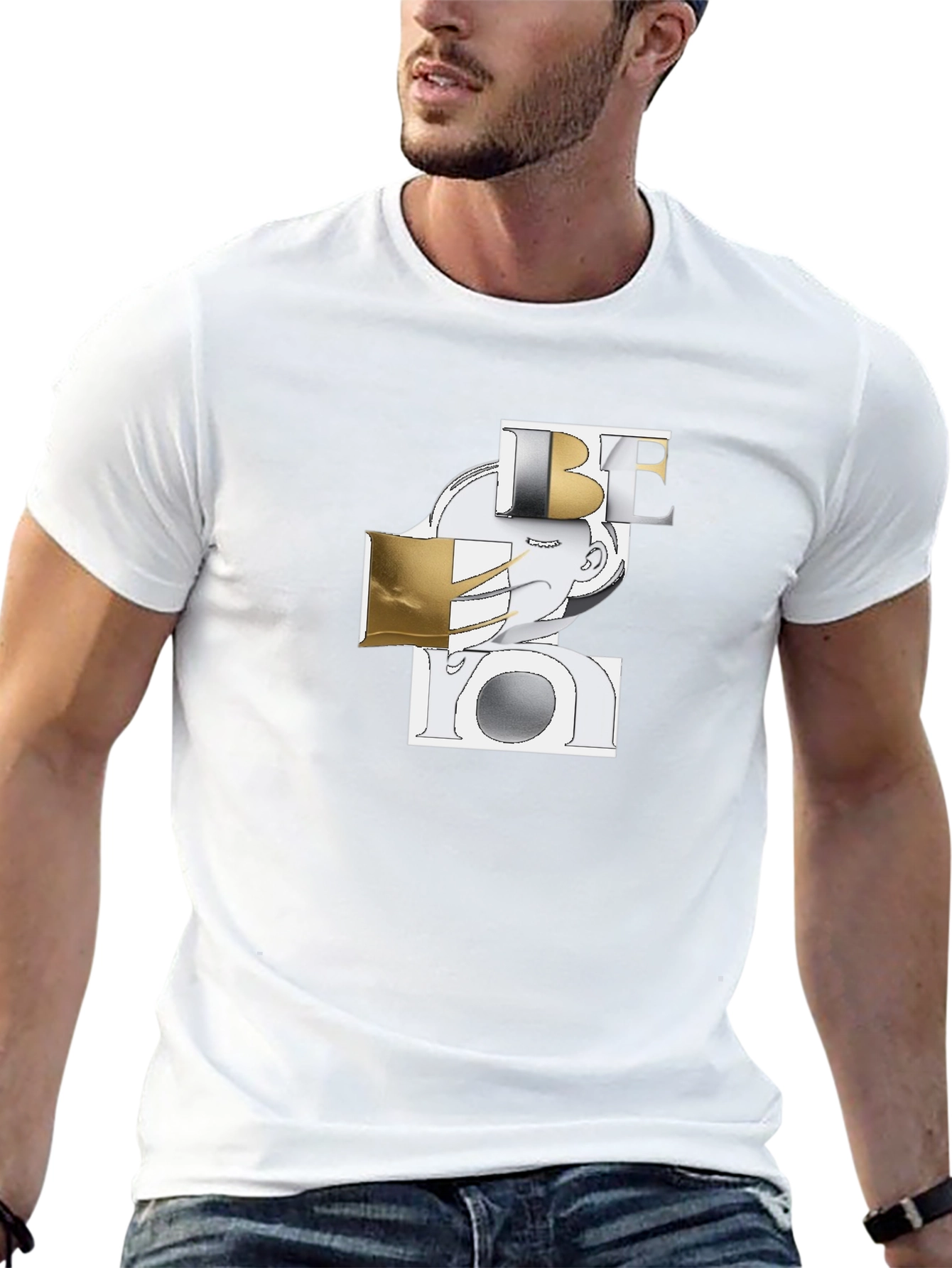 Abstract Be You Graphic Black T-Shirt