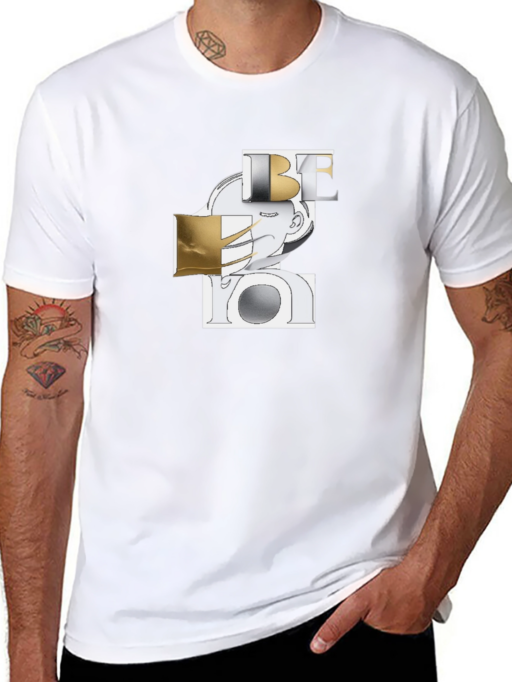 Abstract Be You Graphic Black T-Shirt