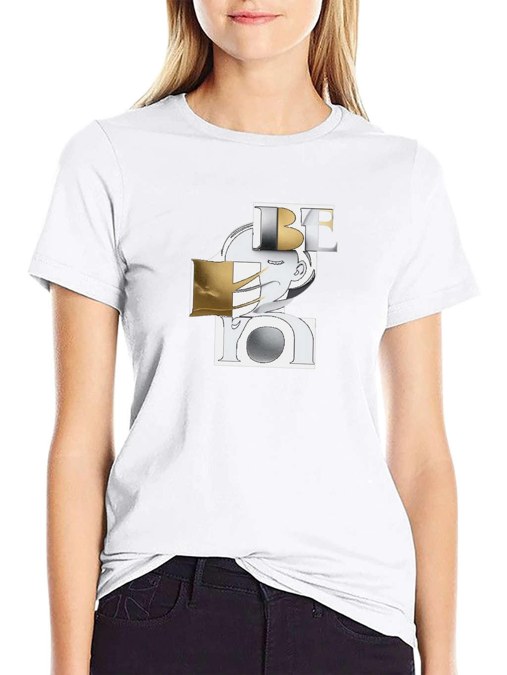 Abstract Be You Graphic Black T-Shirt