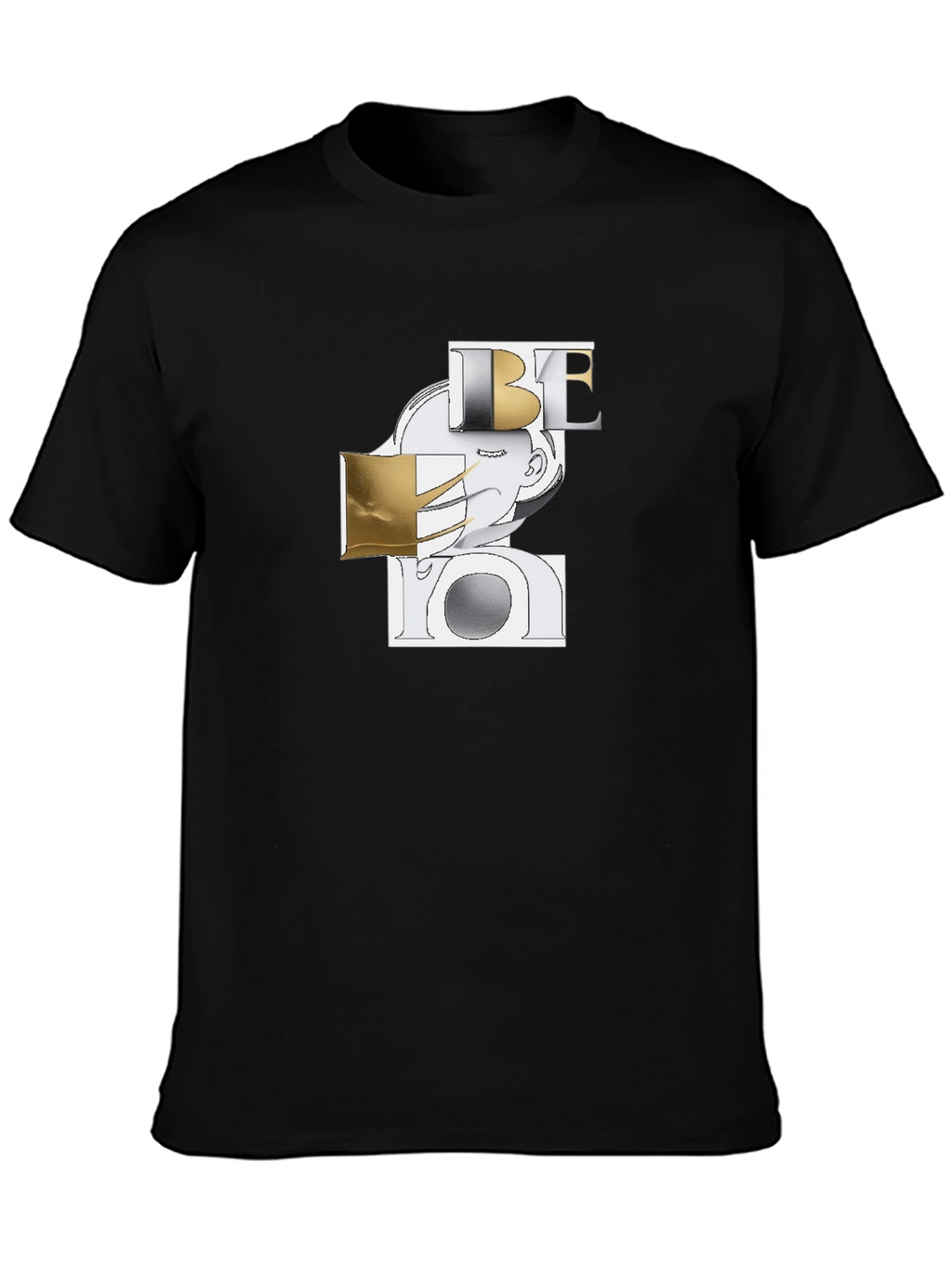 Abstract Be You Graphic Black T-Shirt