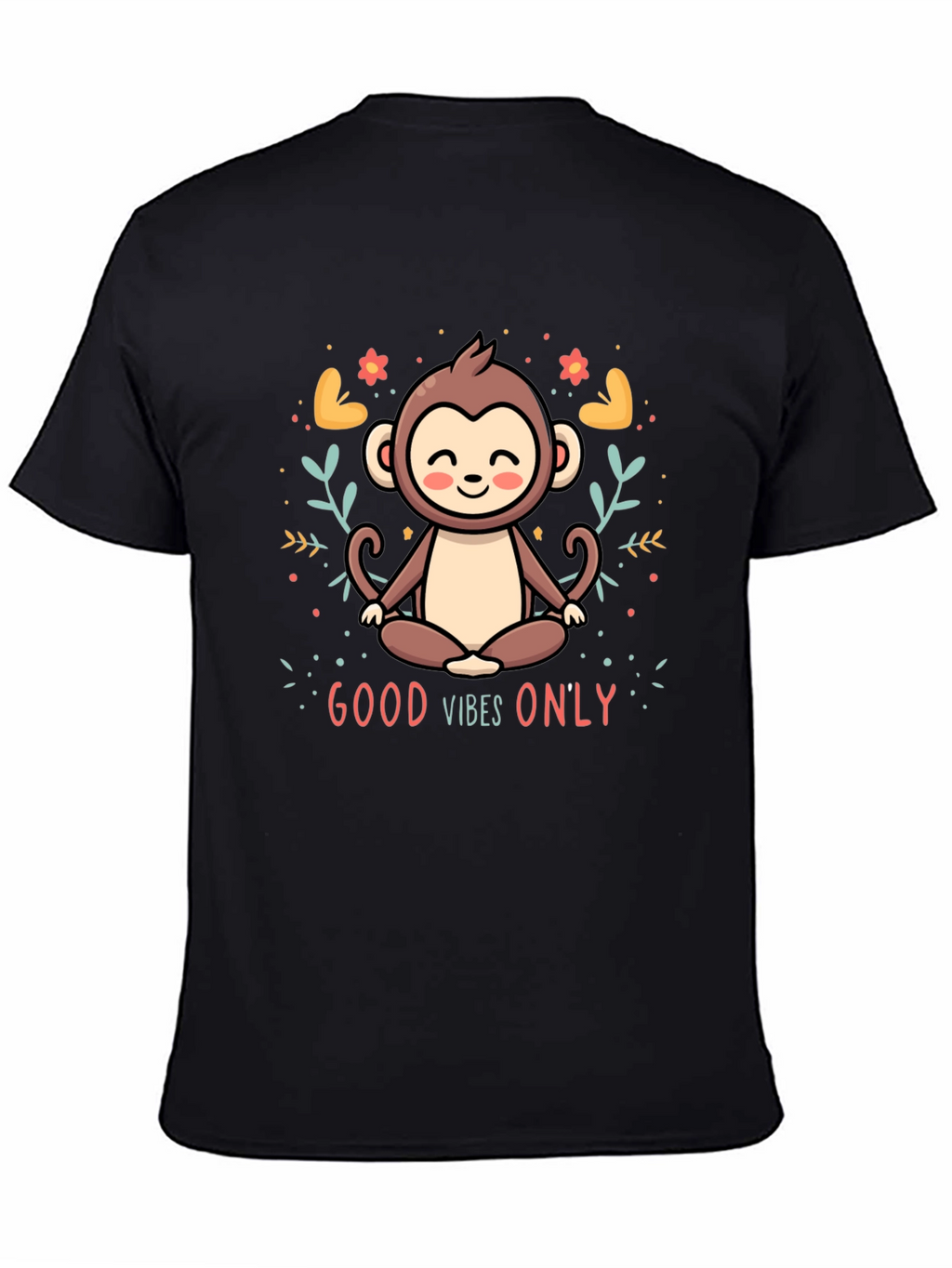 Good Vibes Only Monkey Meditation T-Shirt