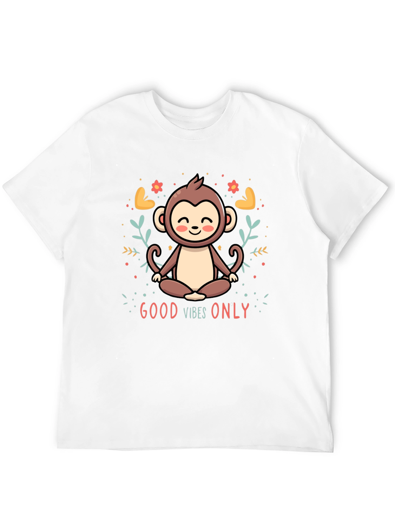 Good Vibes Only Monkey Meditation T-Shirt