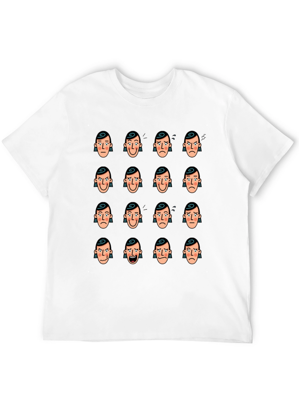 Emotional Faces Graphic Black T-Shirt