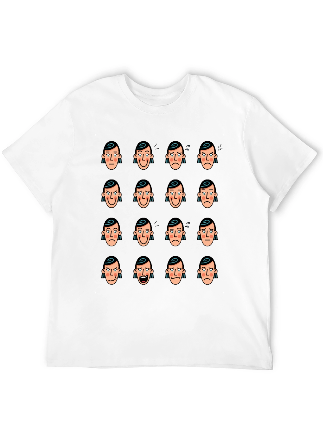 Emotional Faces Graphic Black T-Shirt