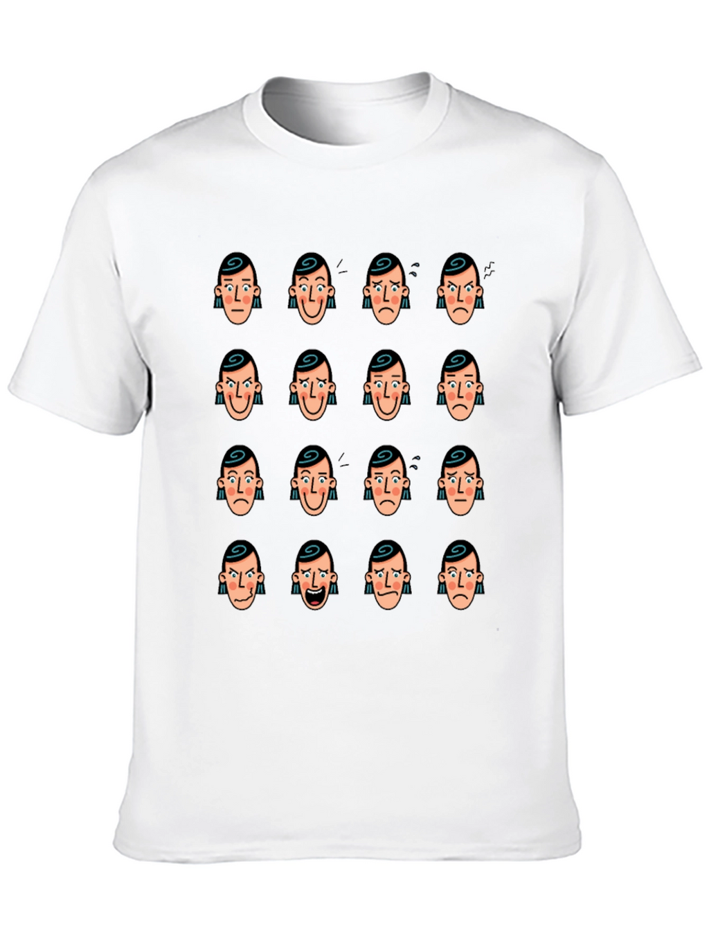 Emotional Faces Graphic Black T-Shirt