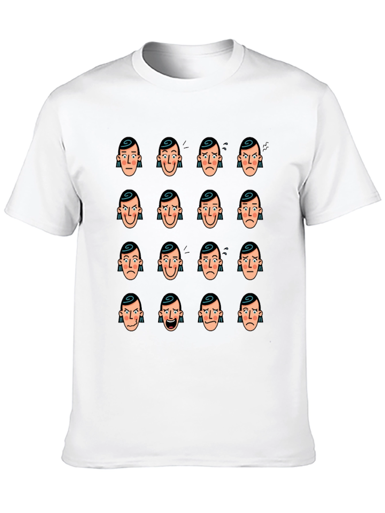 Emotional Faces Graphic Black T-Shirt