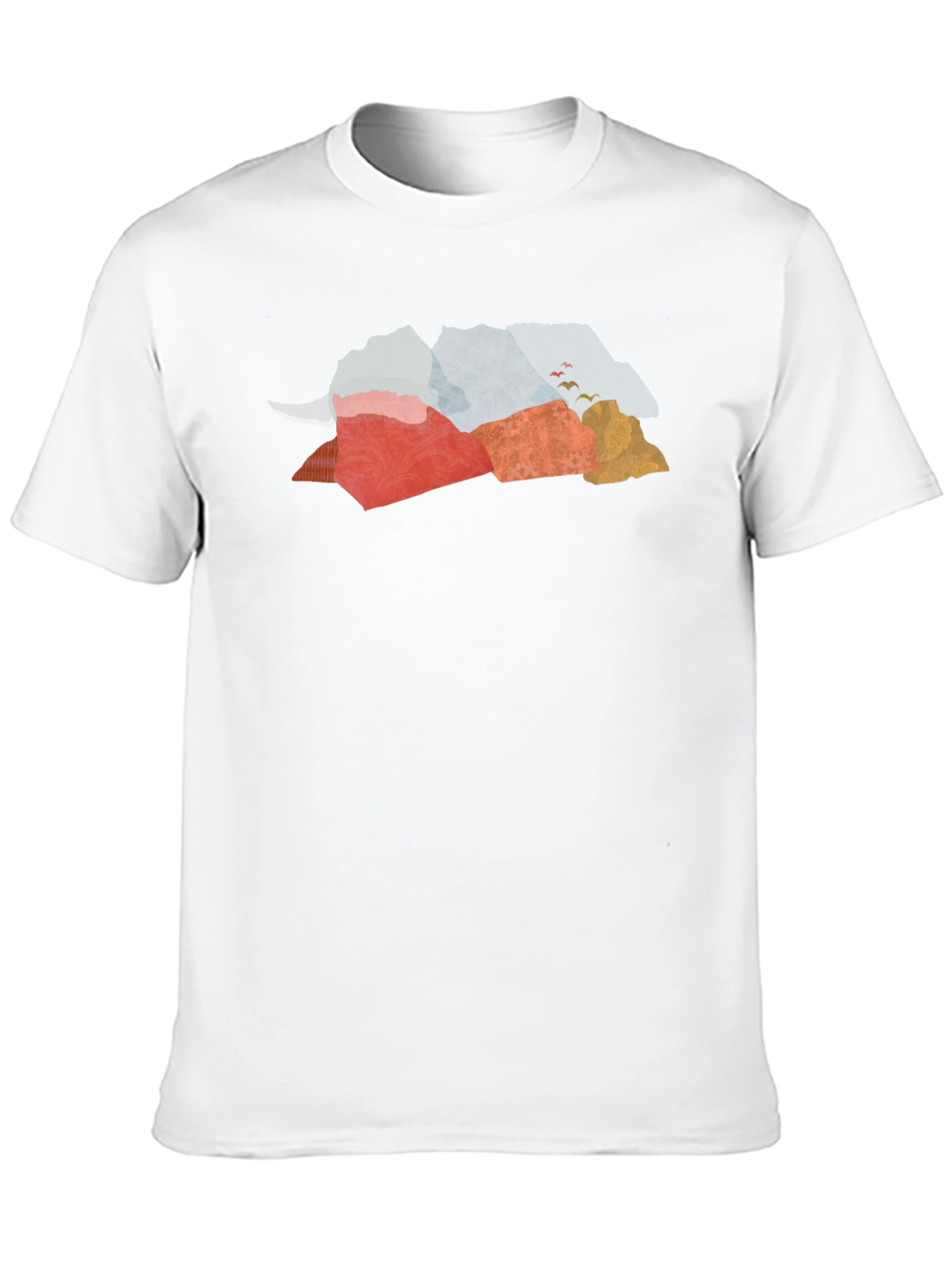 Abstract Mountain Graphic Tee - Black
