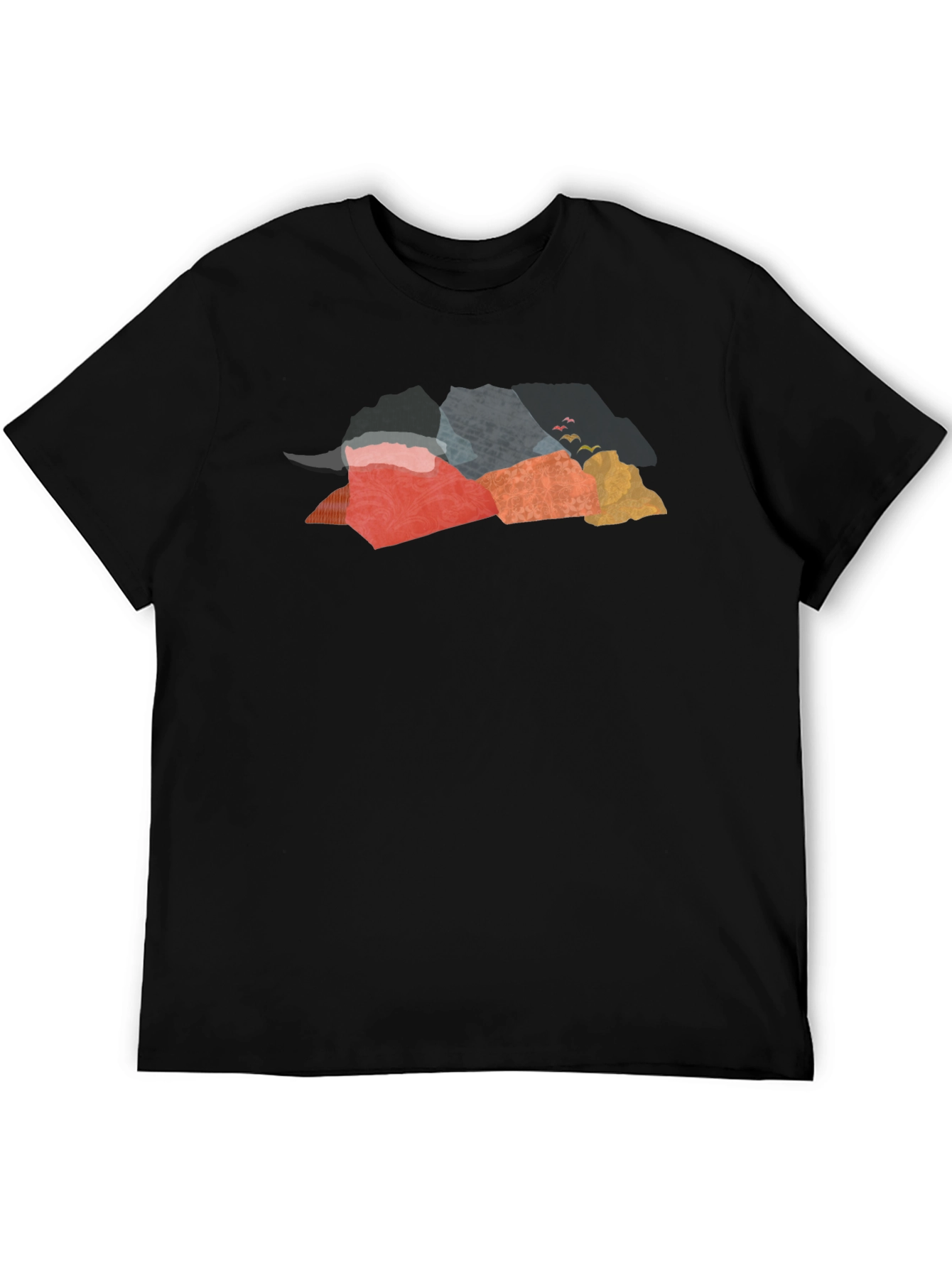 Abstract Mountain Graphic Tee - Black