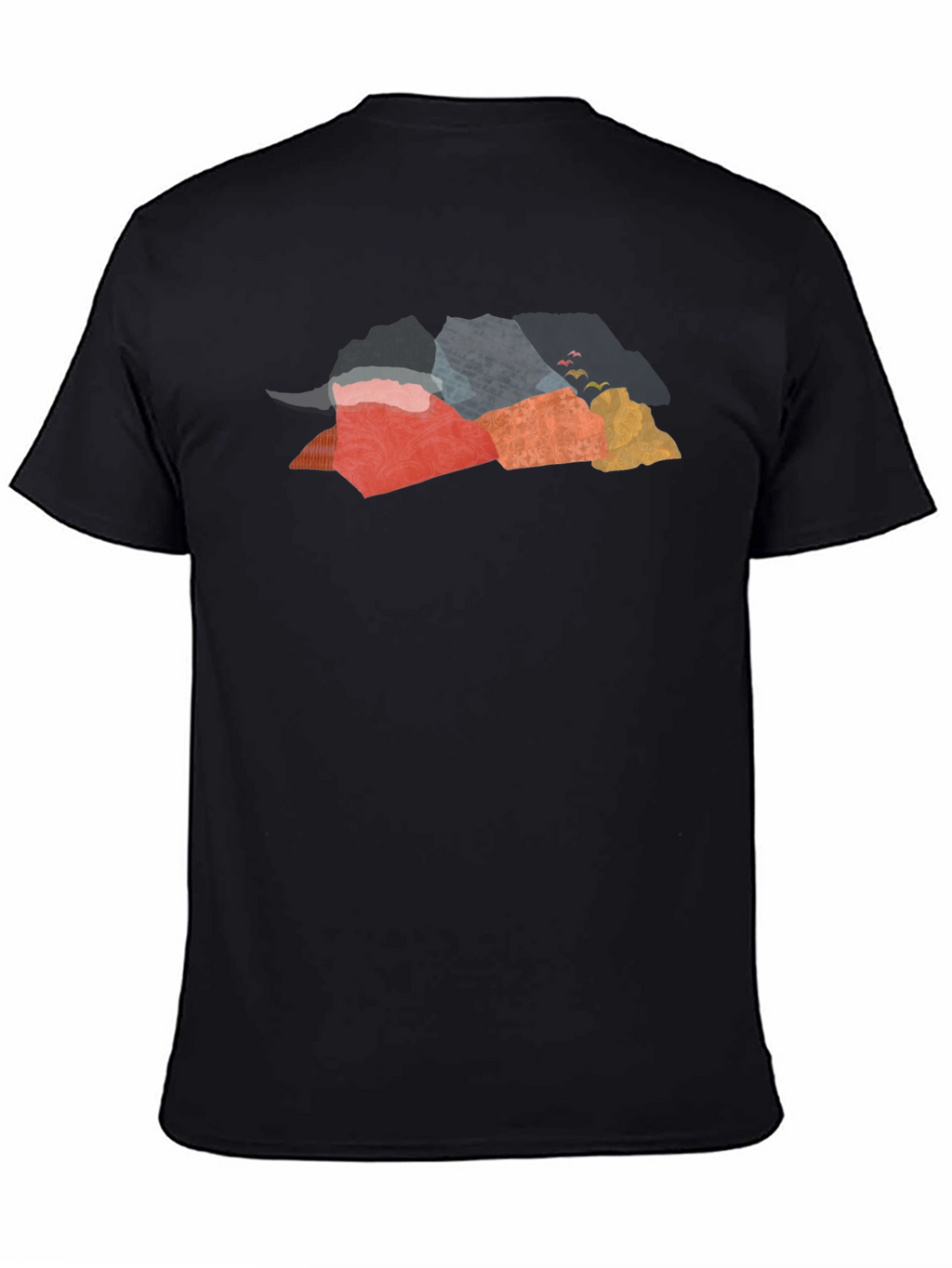 Abstract Mountain Graphic Tee - Black