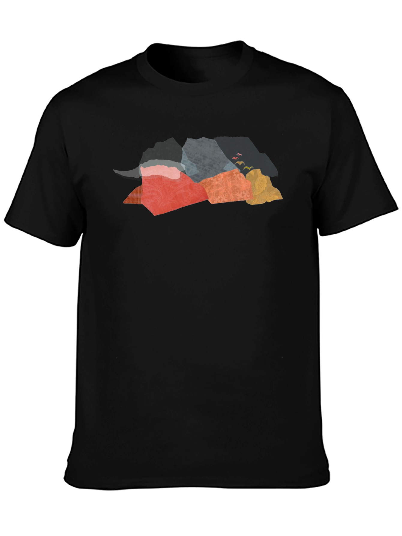 Abstract Mountain Graphic Tee - Black