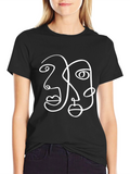 Abstract Face Line Art Graphic Tee