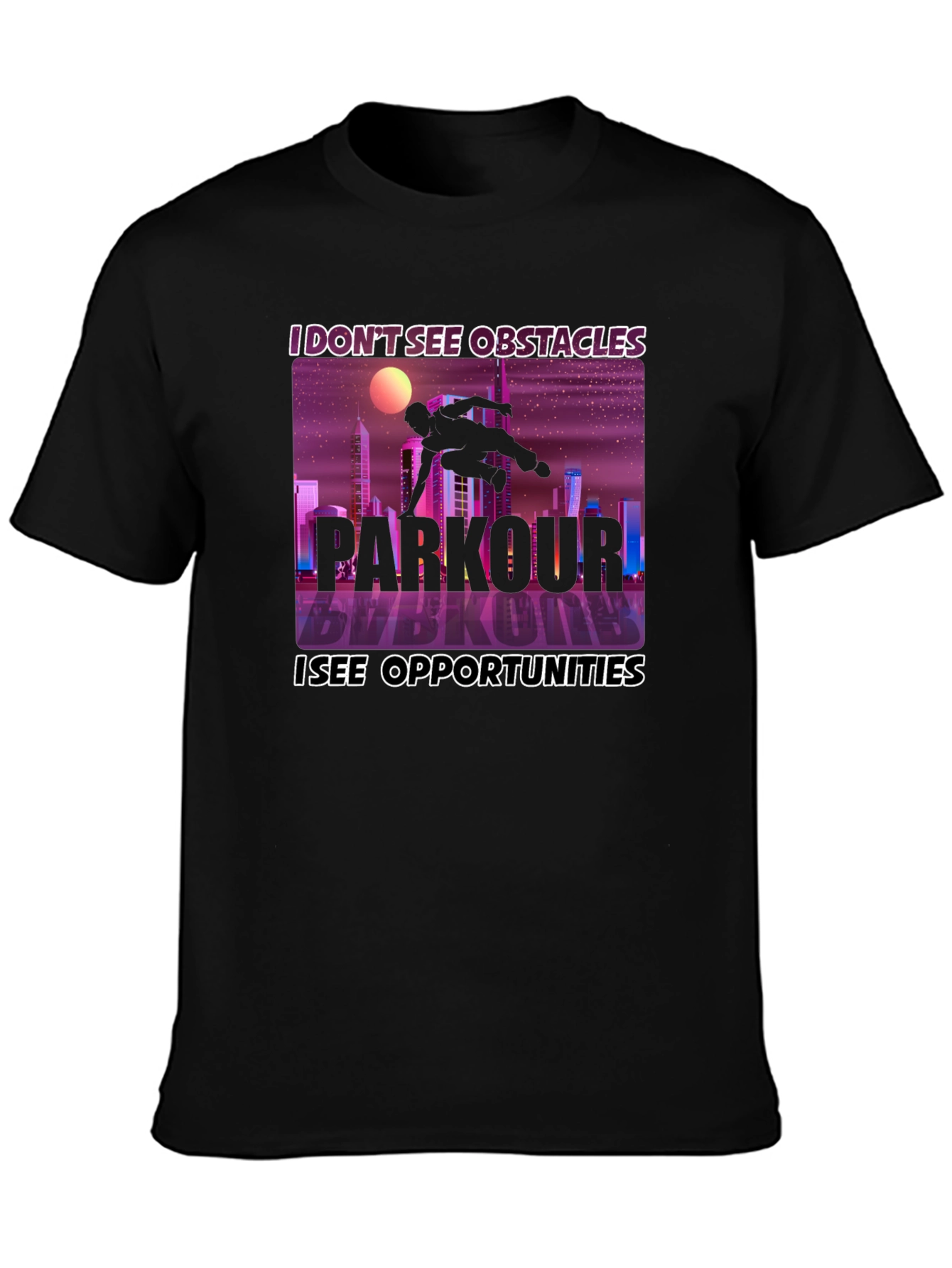 Parkour Inspiration Tee - Obstacles to Opportunities!