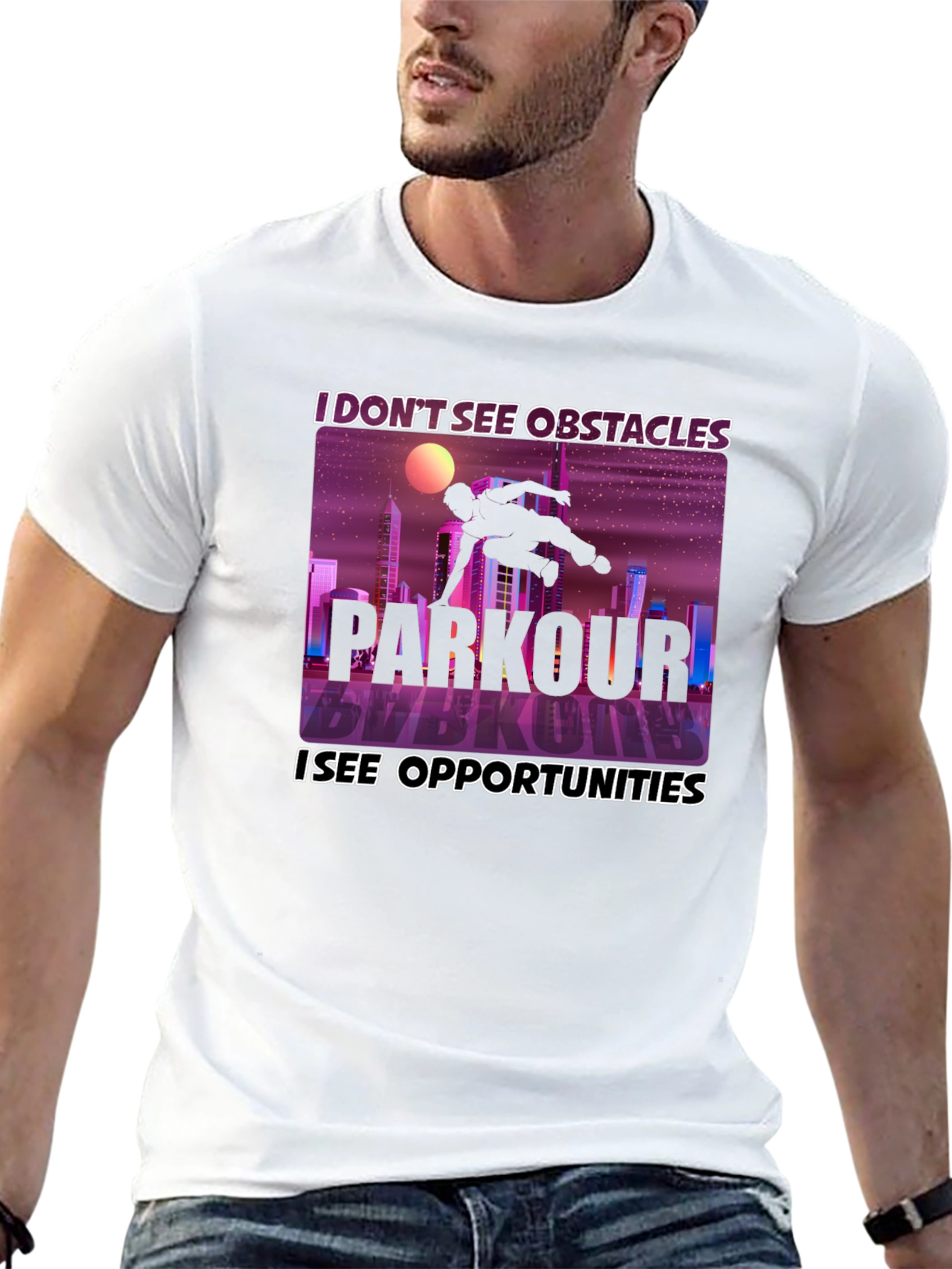 Parkour Inspiration Tee - Obstacles to Opportunities!
