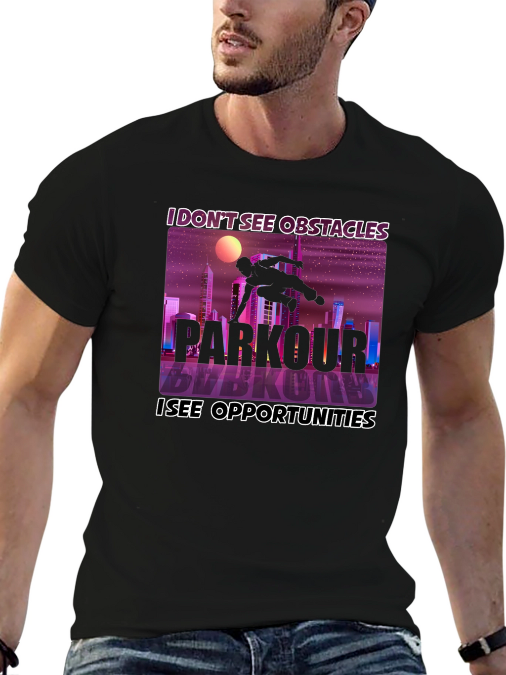 Parkour Inspiration Tee - Obstacles to Opportunities!