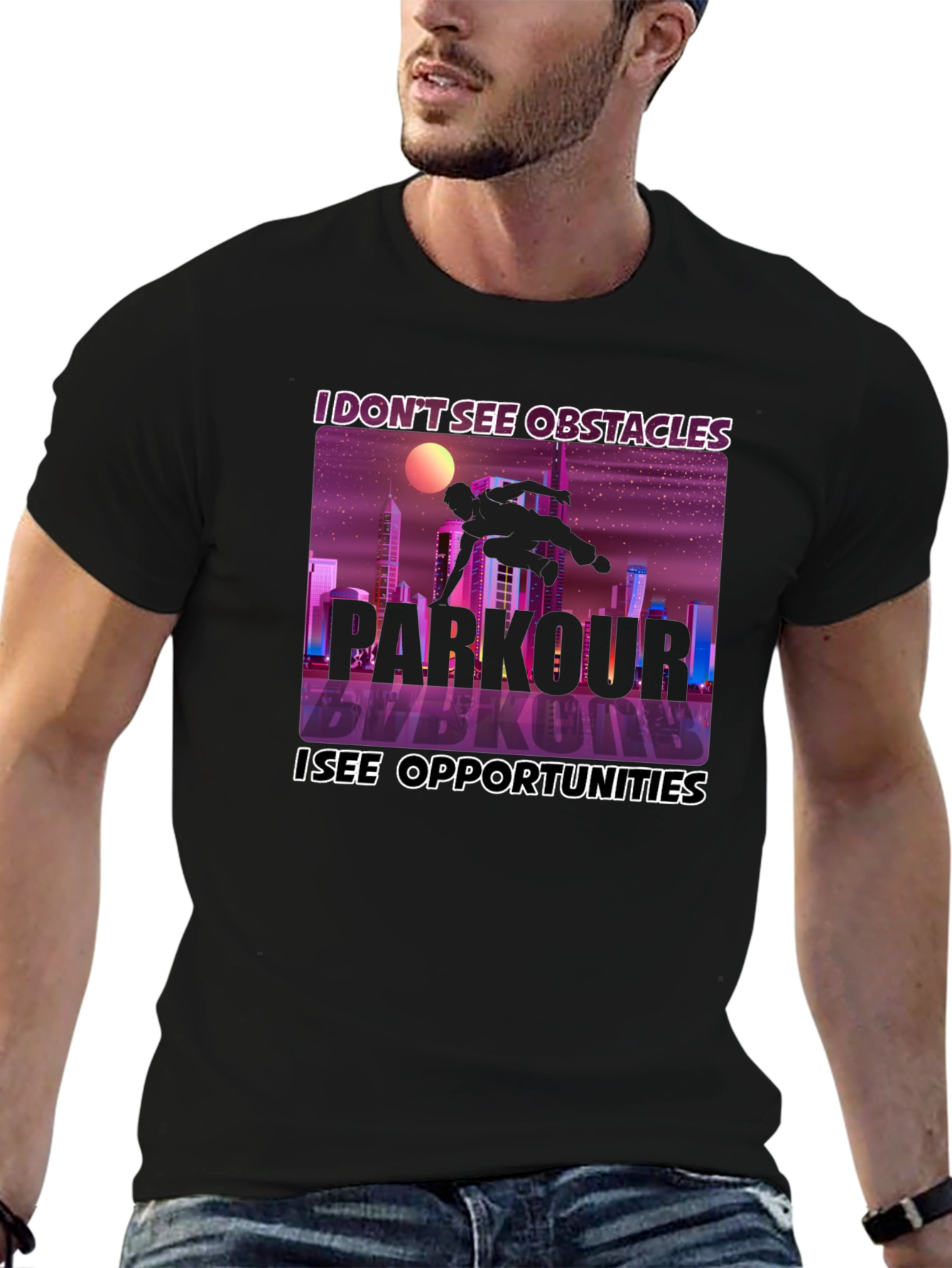Parkour Inspiration Tee - Obstacles to Opportunities!