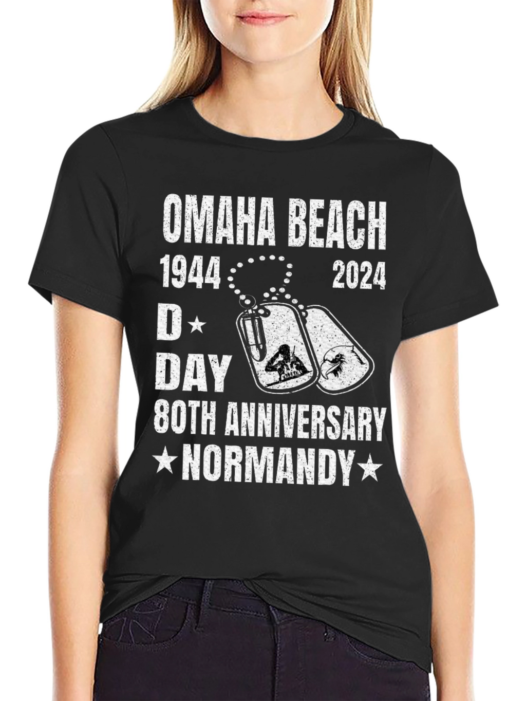 Omaha Beach 1944-2024 D-Day 80th Anniversary T-Shirt