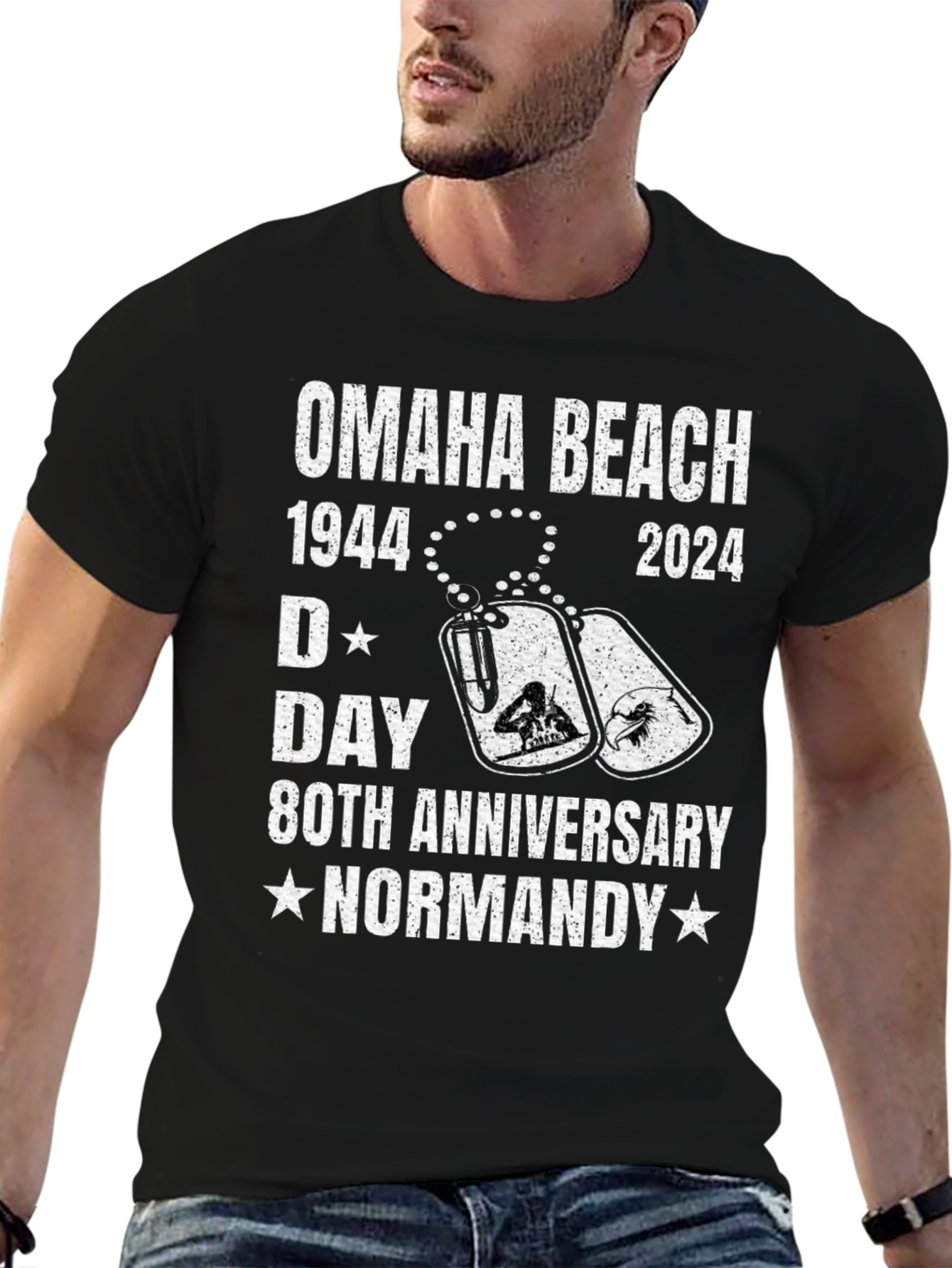 Omaha Beach 1944-2024 D-Day 80th Anniversary T-Shirt