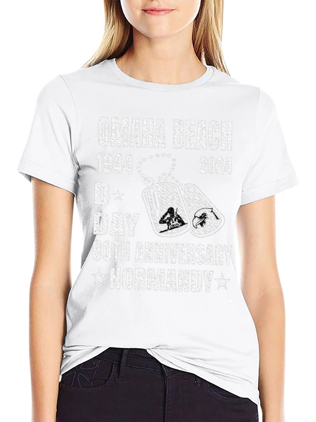 Omaha Beach 1944-2024 D-Day 80th Anniversary T-Shirt